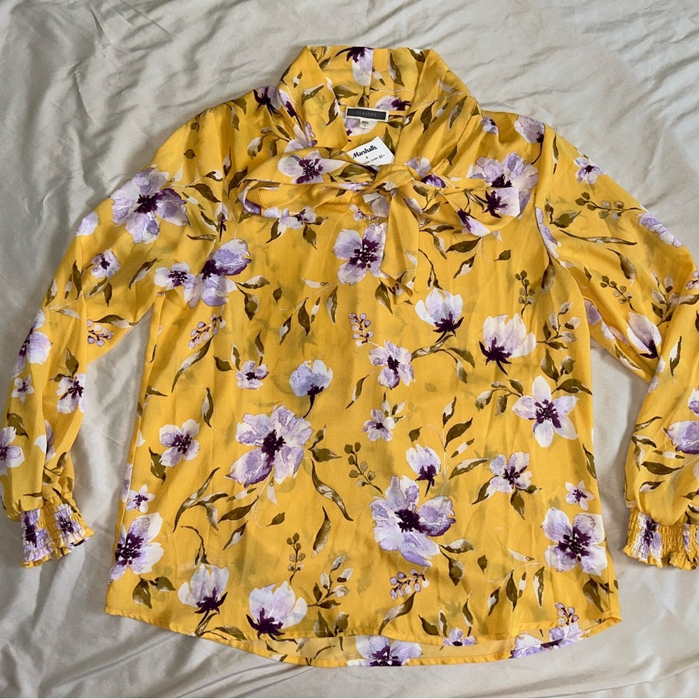 Pastel Floral Lightweight Top W Tie